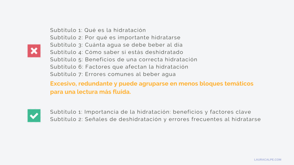 excesivos subtítulos