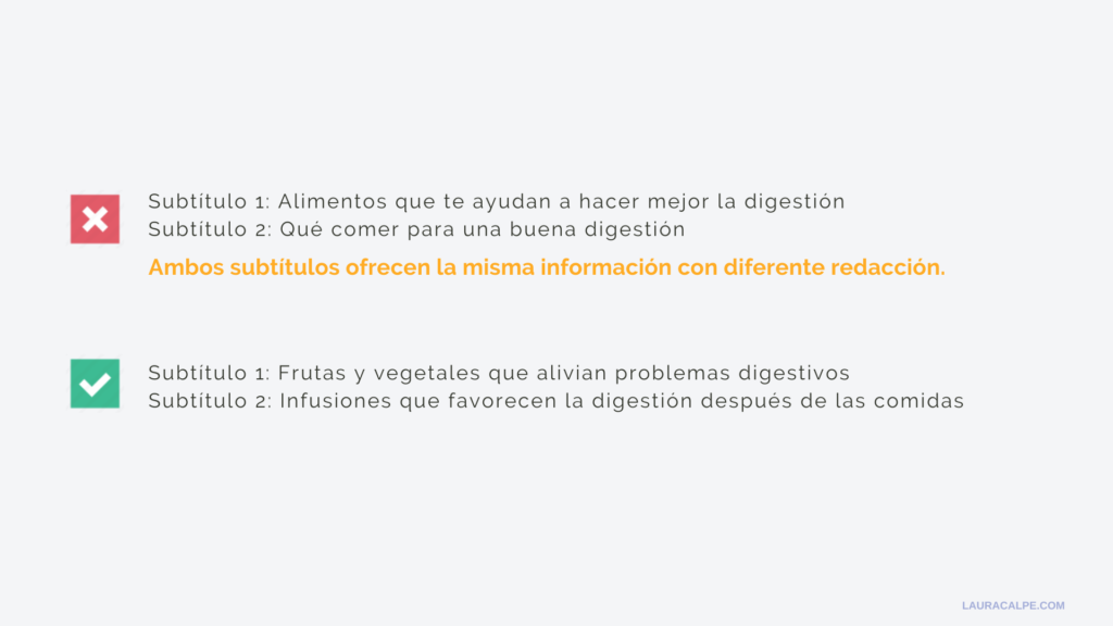 subtítulos redundantes
