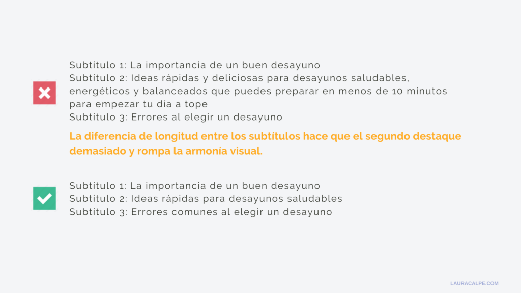 Subtítulos longitudes dispares