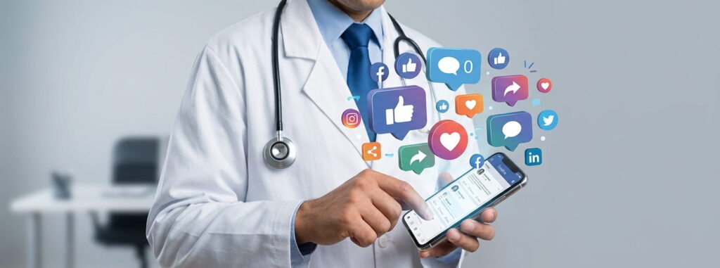 médico en redes sociales